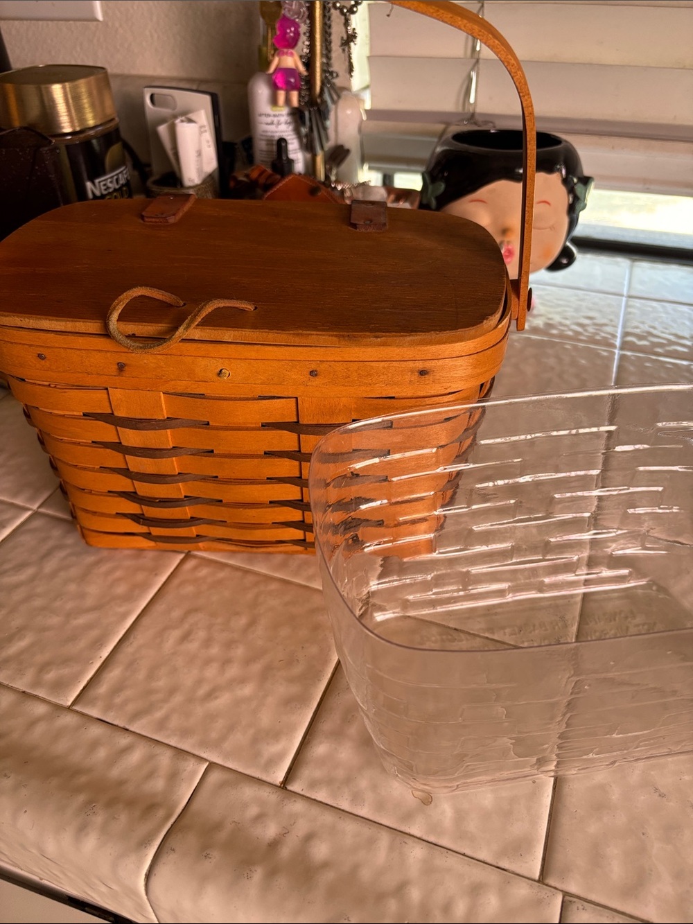 Longaberger Woven Basket in Warm Tan